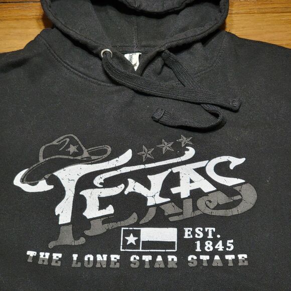 Texas LS Black Unisex Hoodie "The Lone Star State" - Size Large* - Picture 2 of 4